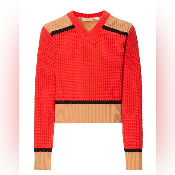 MARNI x Uniqlo orange Tan Wool Sweater - Picture 2 of 14